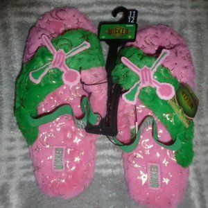 Wicked Fuzzy Women's Slipper Pink and Green Size 11/12
